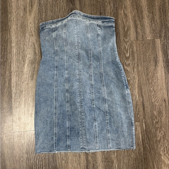 princess polly strapless denim dress Irenah Strapless Denim Corset Mini Dress | Dark Blue Wash | Womens